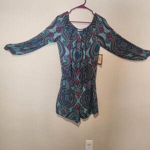Stylish Blue Paisley Romper